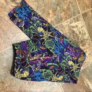 OS Lularoe electric sea creature leggings